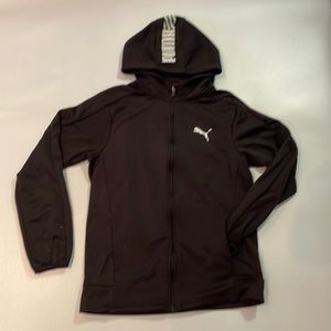 Boys Large Puma Zip Up Hoodie - Black